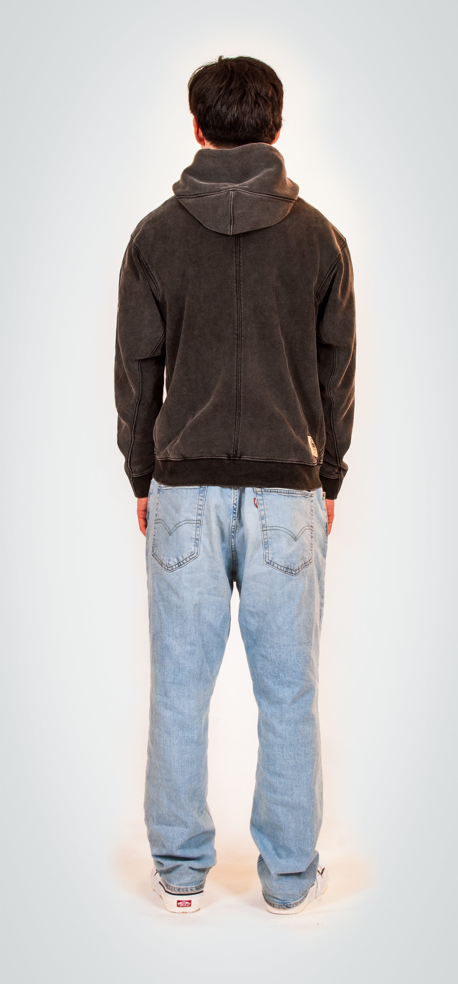 Aberdeen – Fleece Full-Zip Hoodie in Black Wash