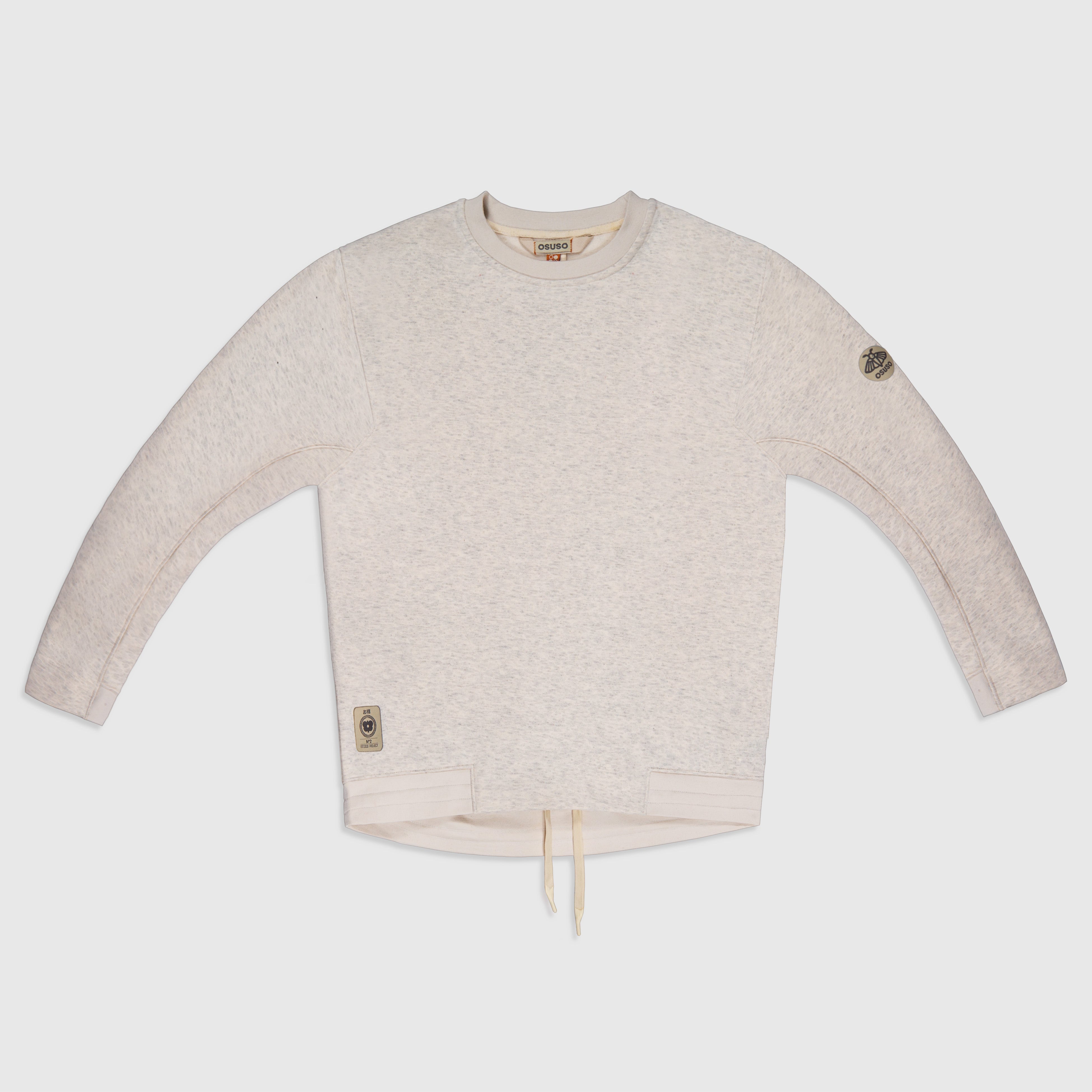 Perth – Fleece Pull-over Crewneck in Offwhite Heather