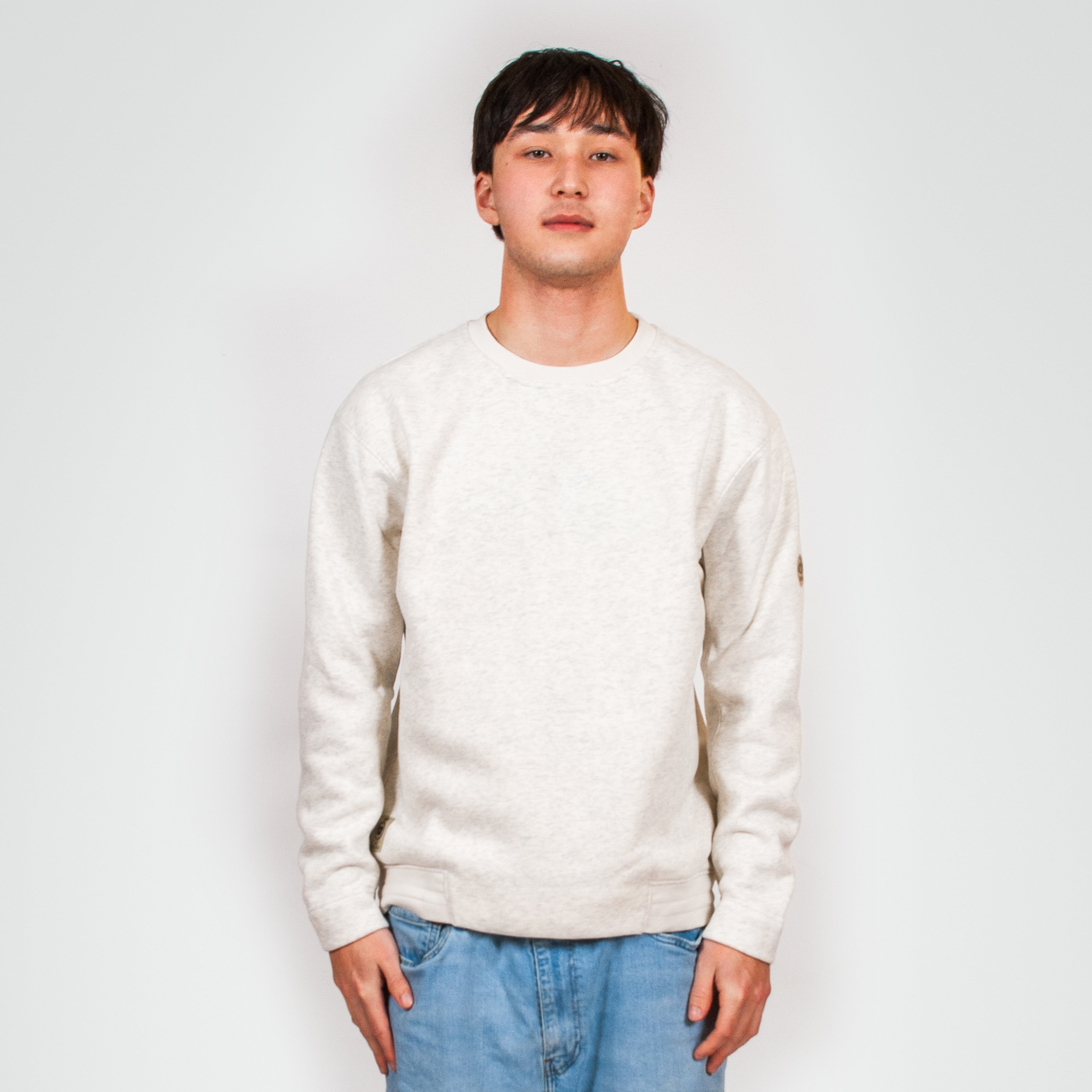 Perth – Fleece Pull-over Crewneck in Offwhite Heather