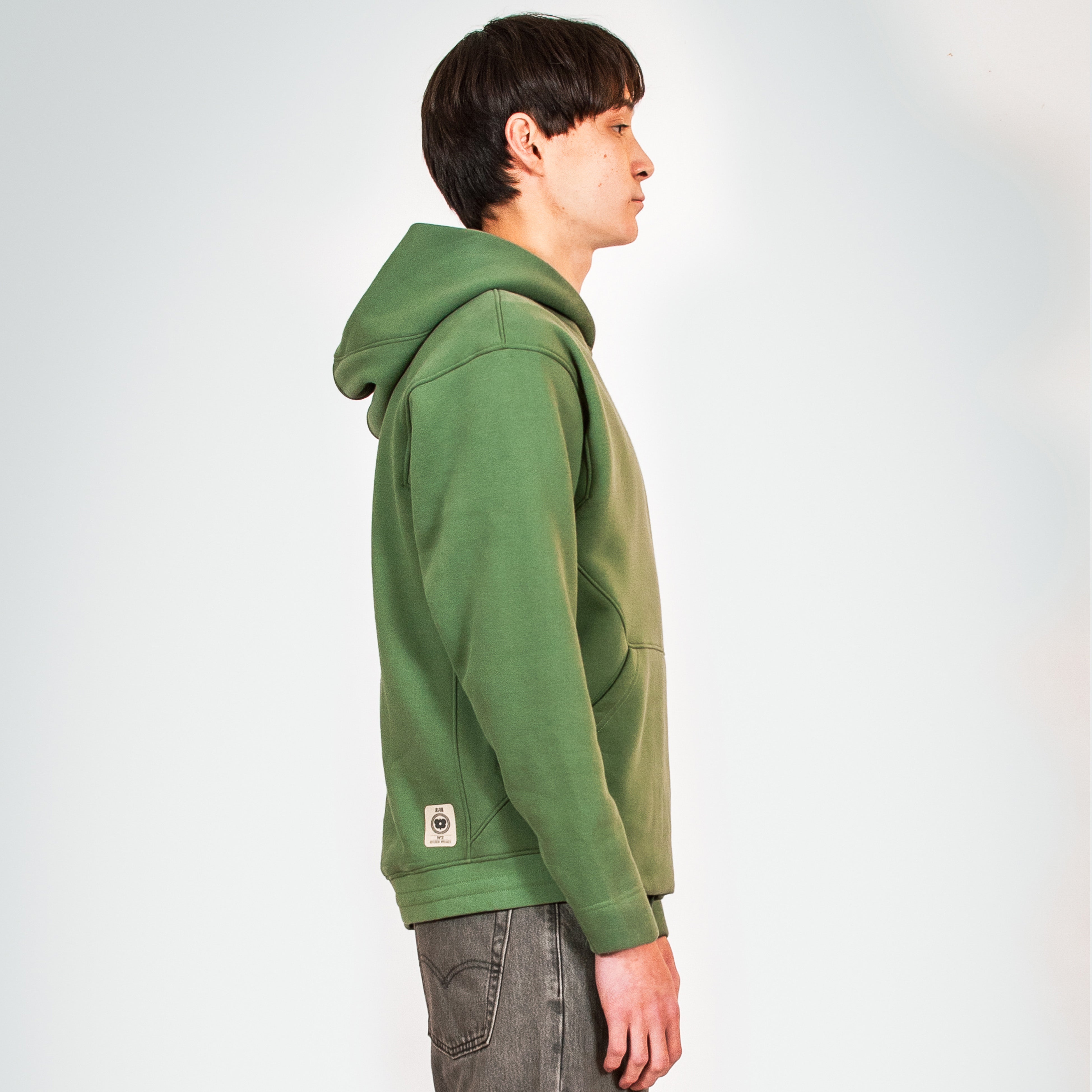 Lisbon – Fleece Pull-over Hoodie in Green