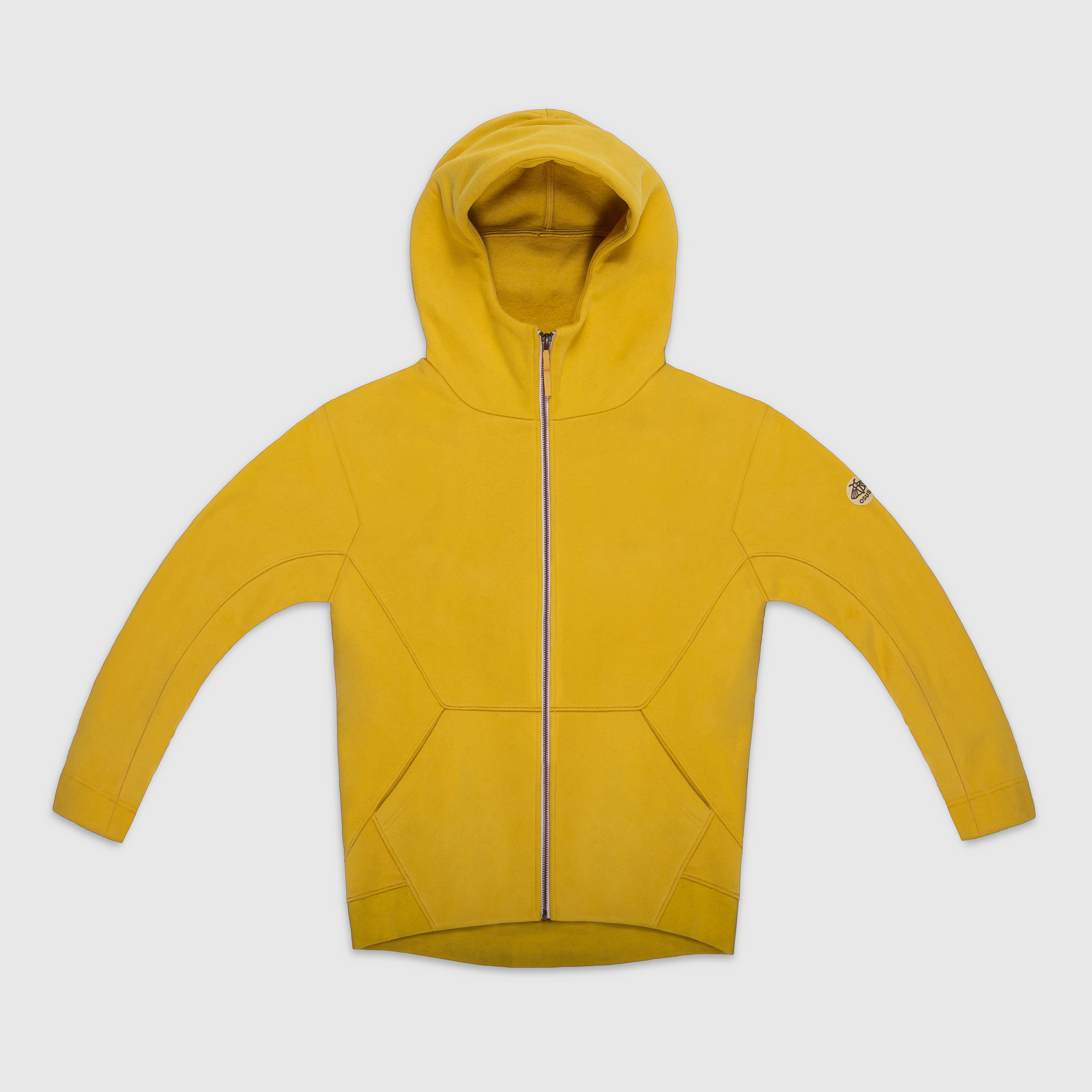 Amara – Fleece Full-Zip Hoodie in Mustard