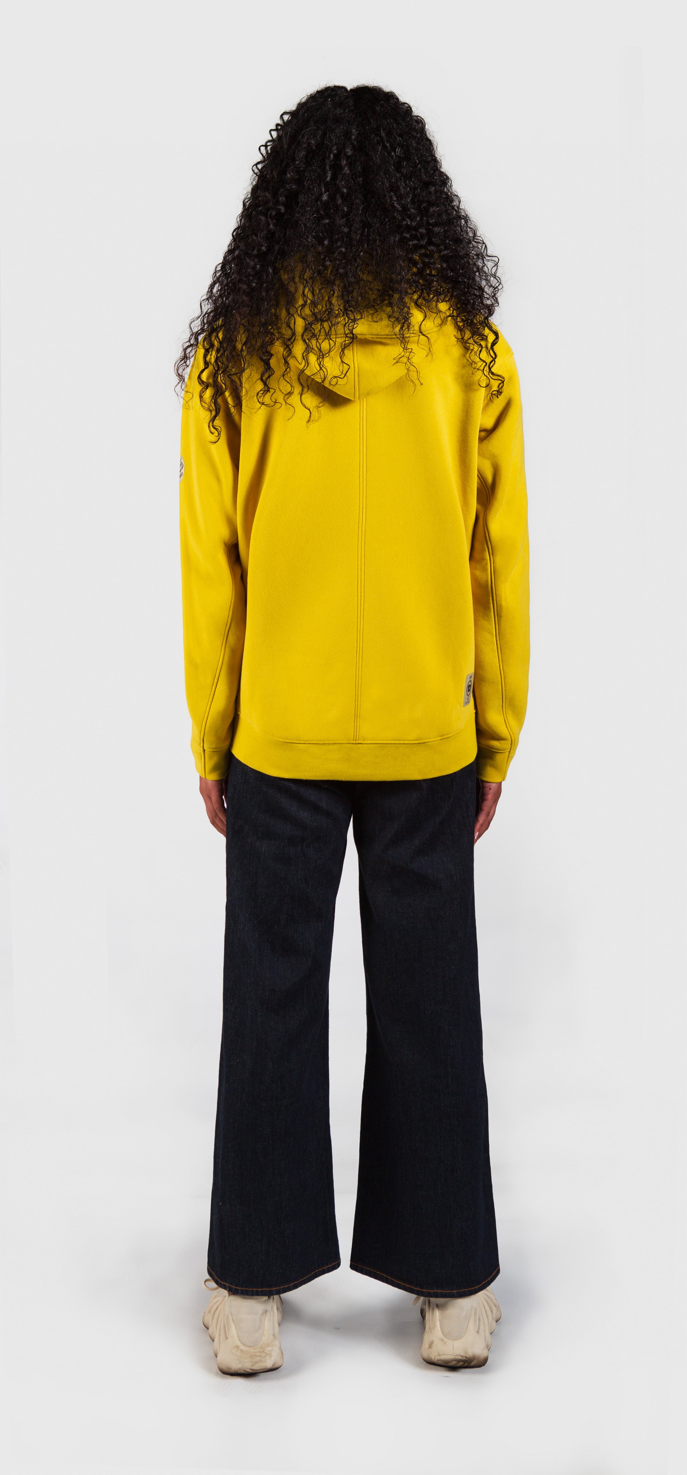 Amara – Fleece Full-Zip Hoodie in Mustard