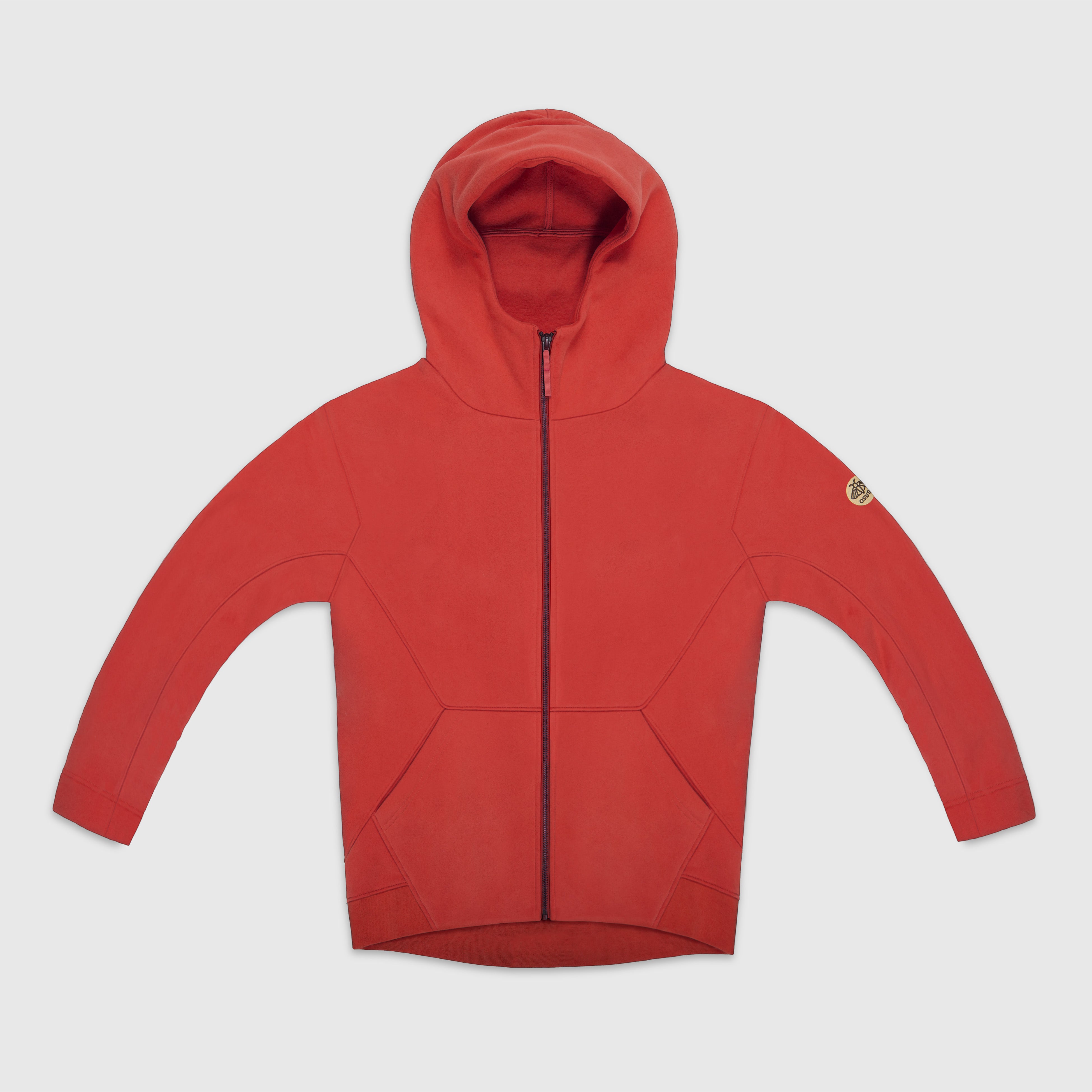 Amara – Fleece Full-Zip Hoodie in Red