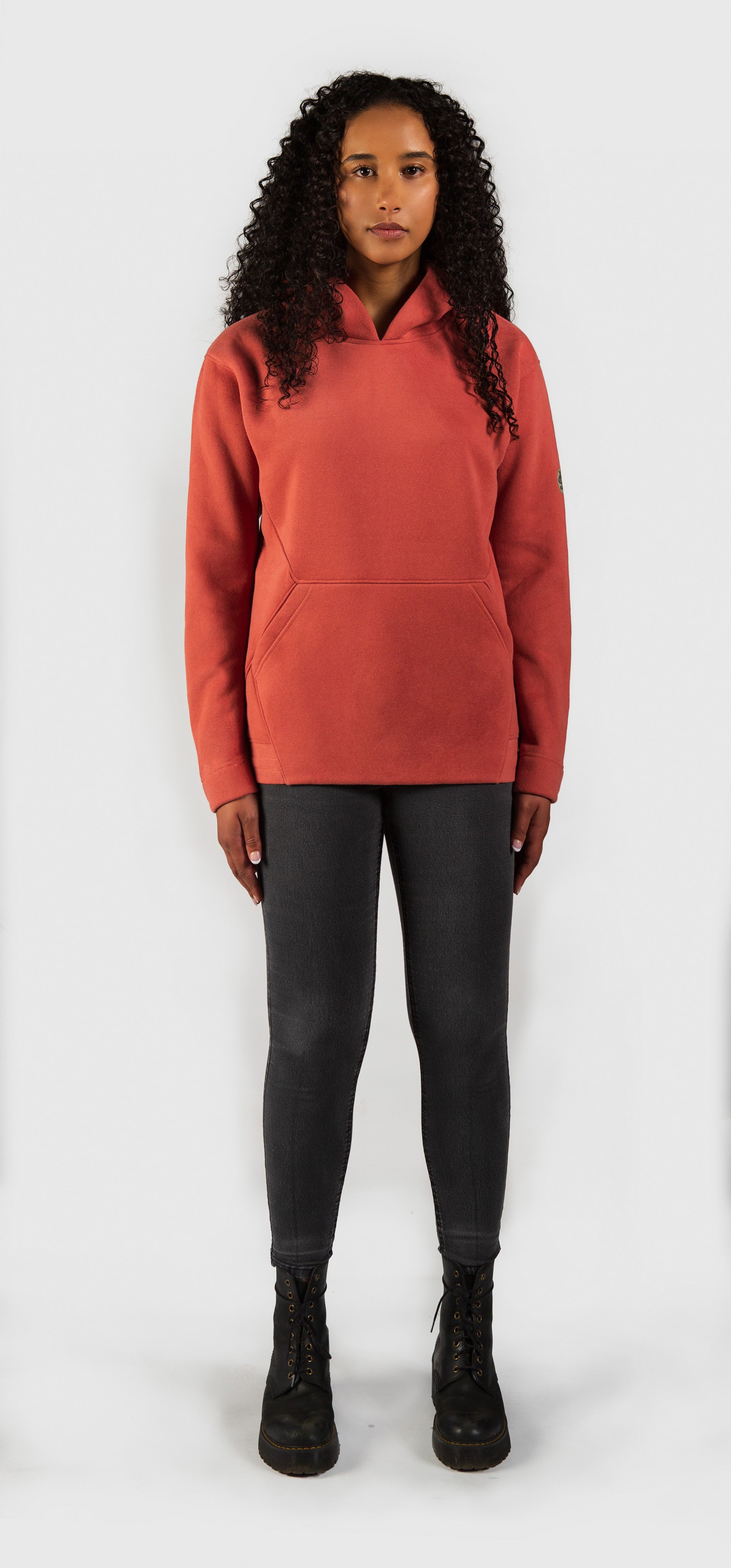 Delphine – Fleece Pull-over Hoodie in Clay