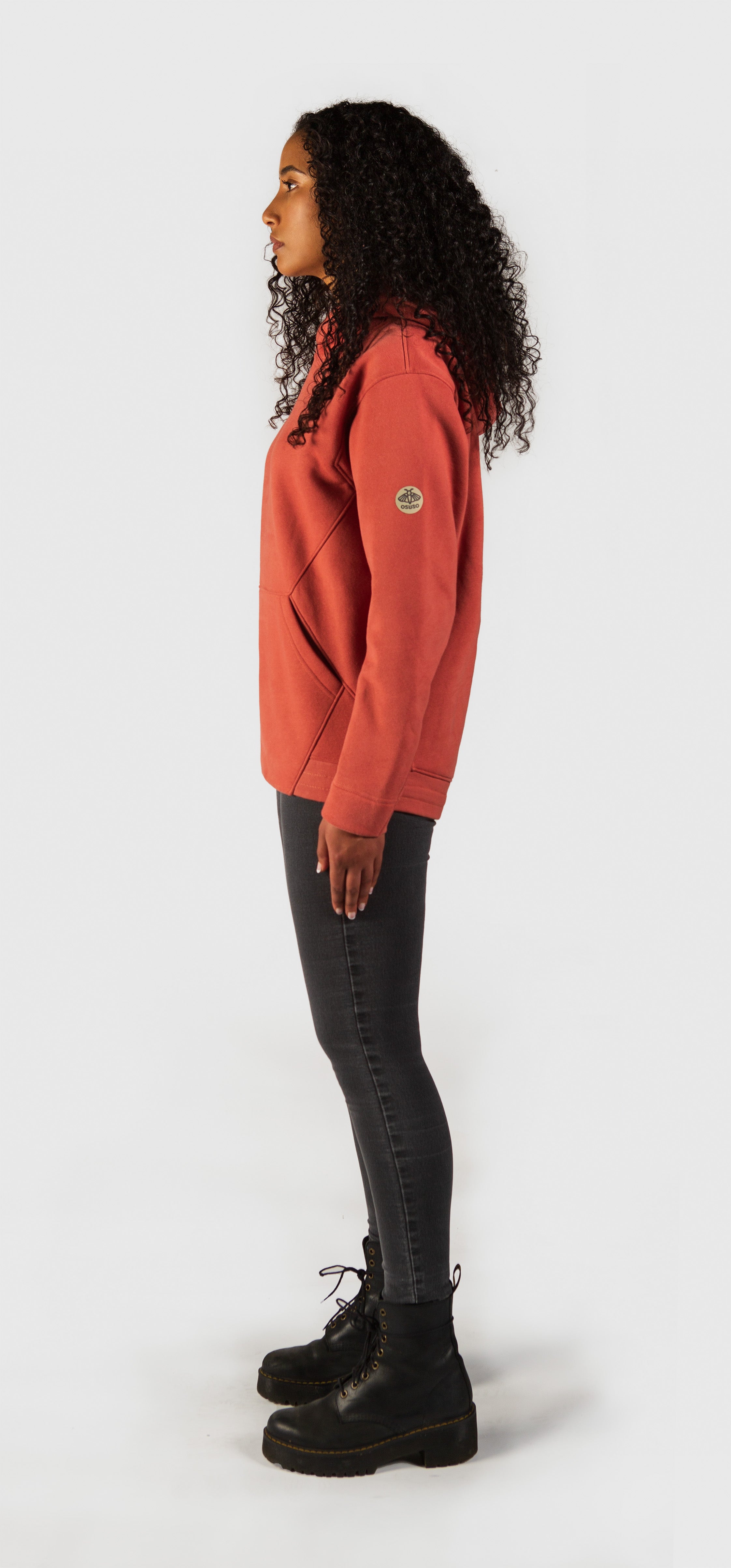 Delphine – Fleece Pull-over Hoodie in Clay