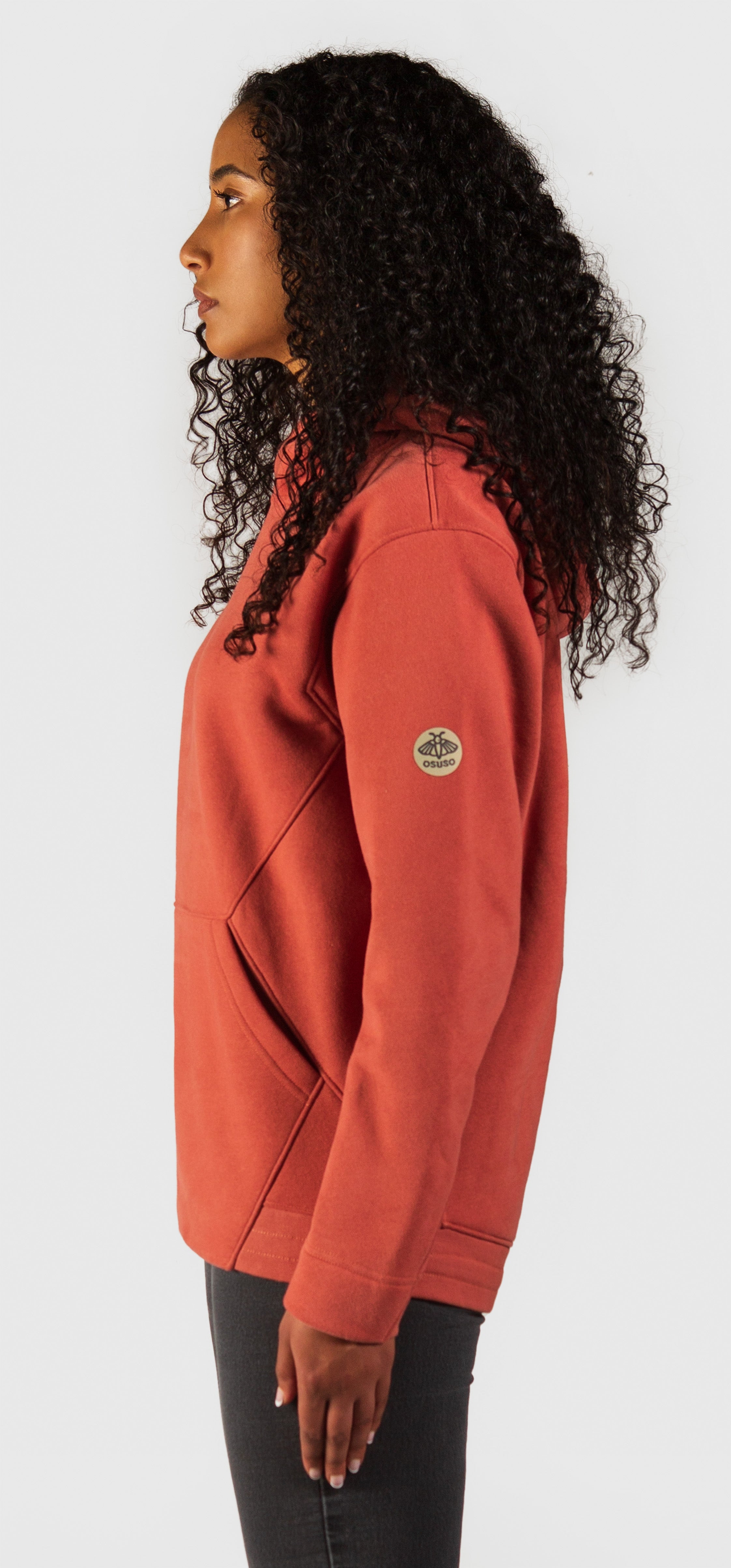 Delphine – Fleece Pull-over Hoodie in Clay