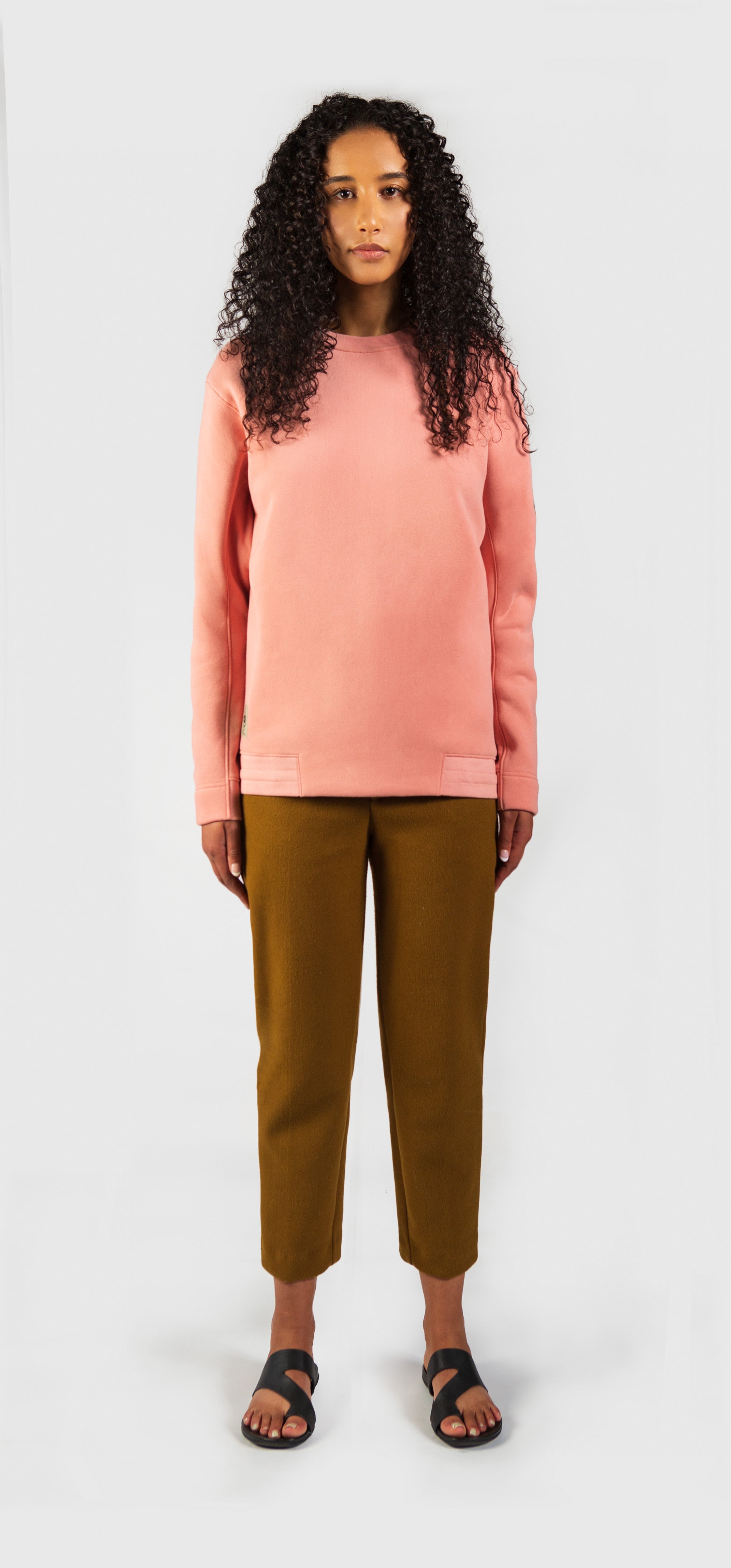 Soph – Fleece Pull-over Crewneck in Dusty Pink