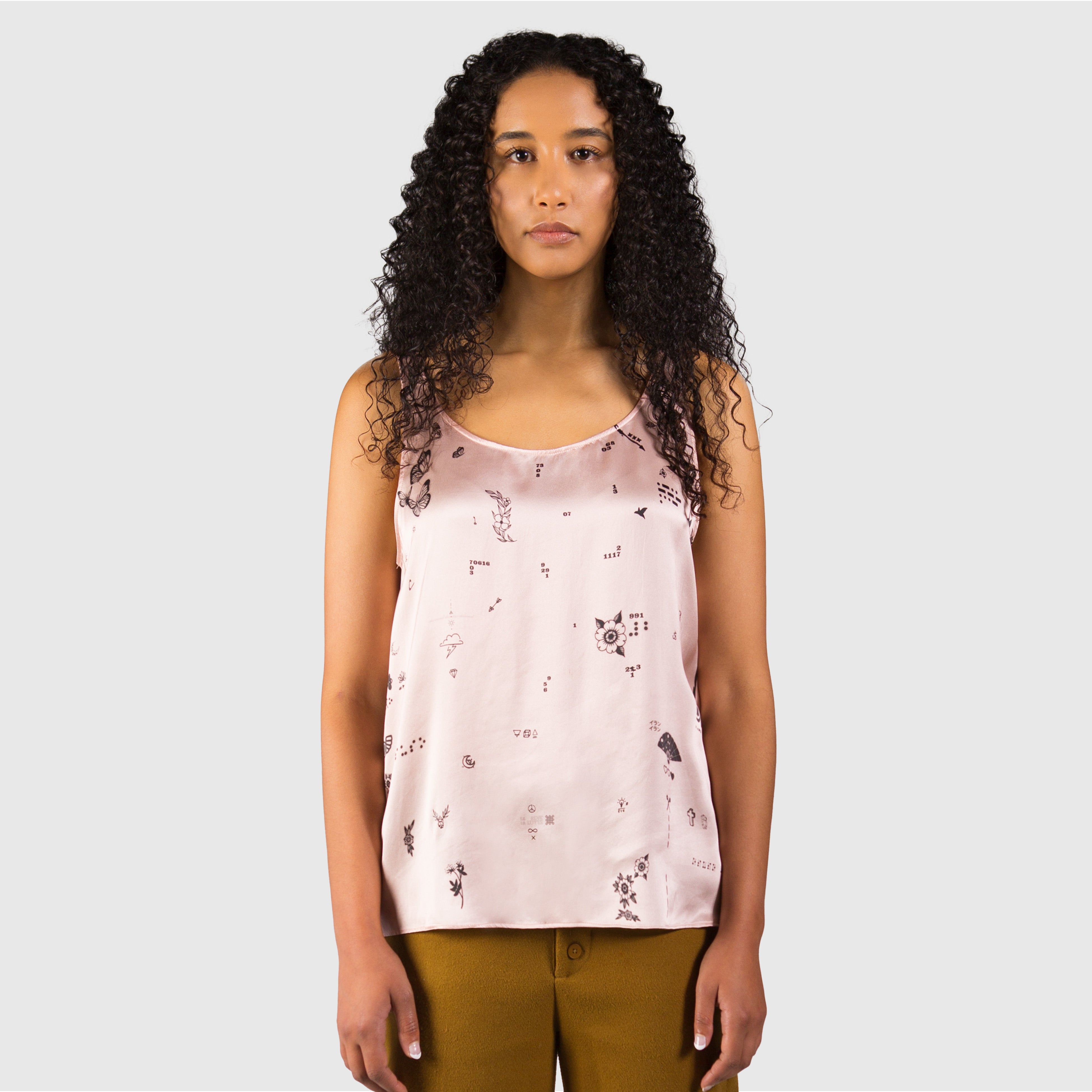 Emilla – Tatoo Graphic Sandwashed Silk Camisole