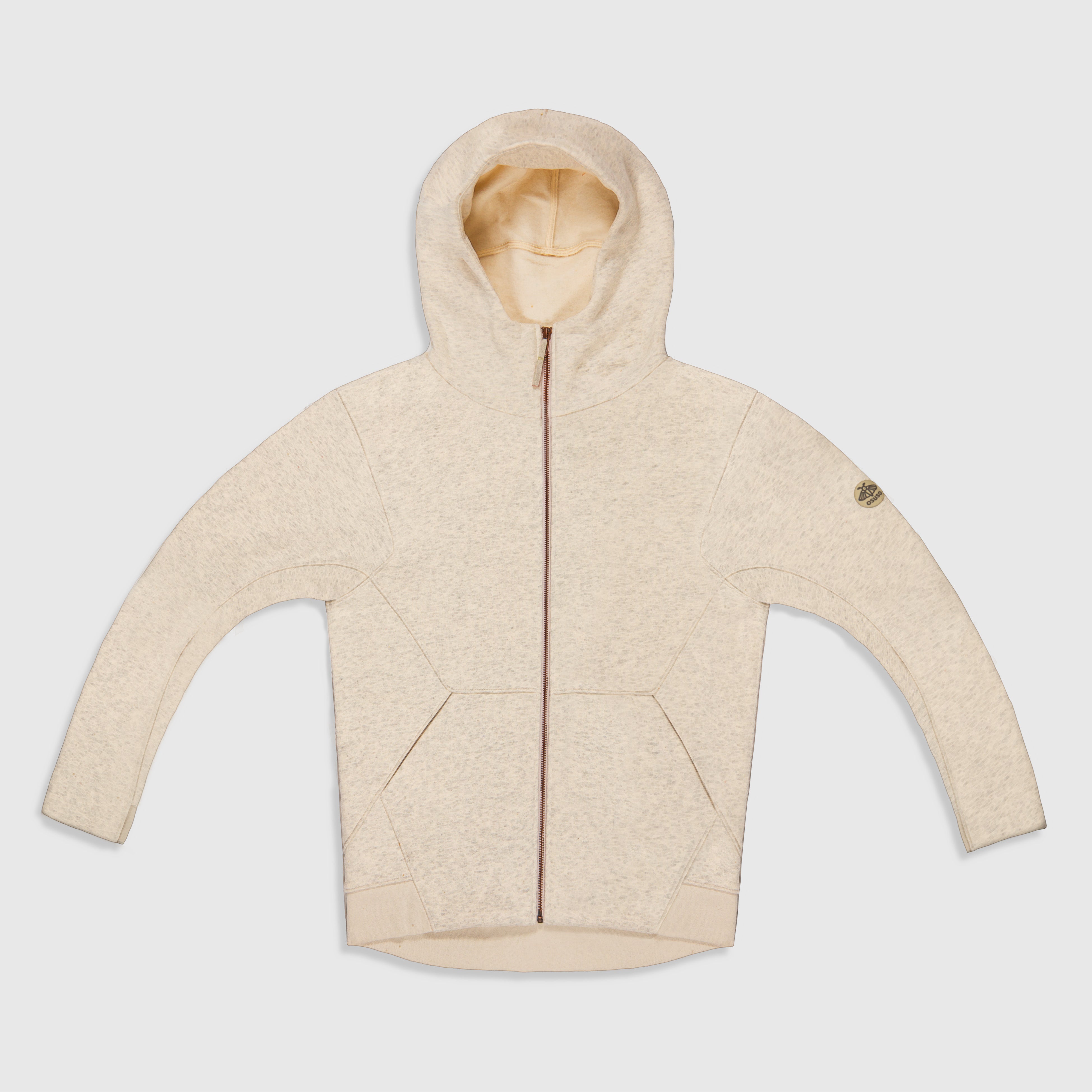 Amara – Fleece Full-Zip Hoodie in Offwhite Heather