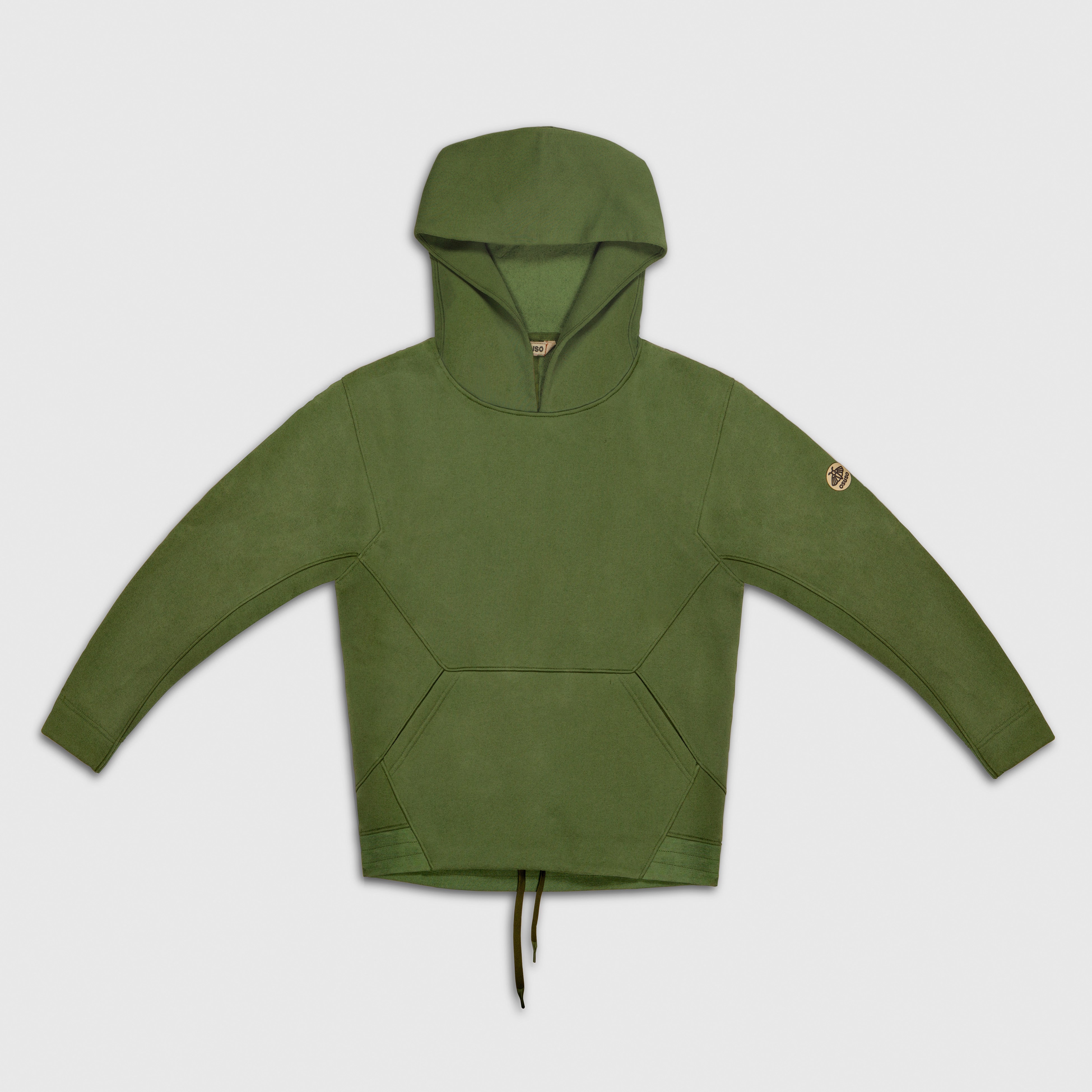 Delphine – Fleece Pull-over Hoodie in Green