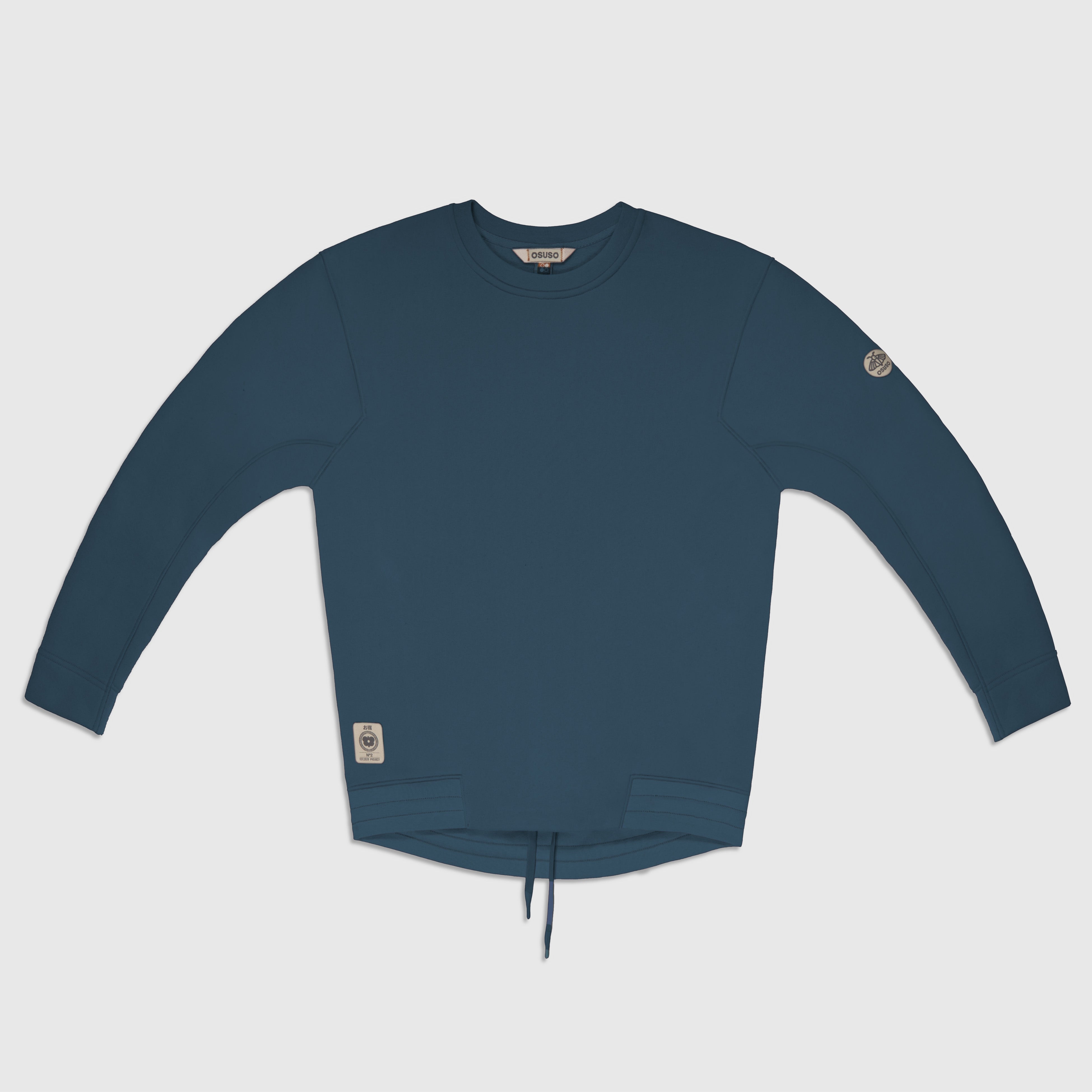 Soph – Fleece Pull-over Crewneck in Ocean