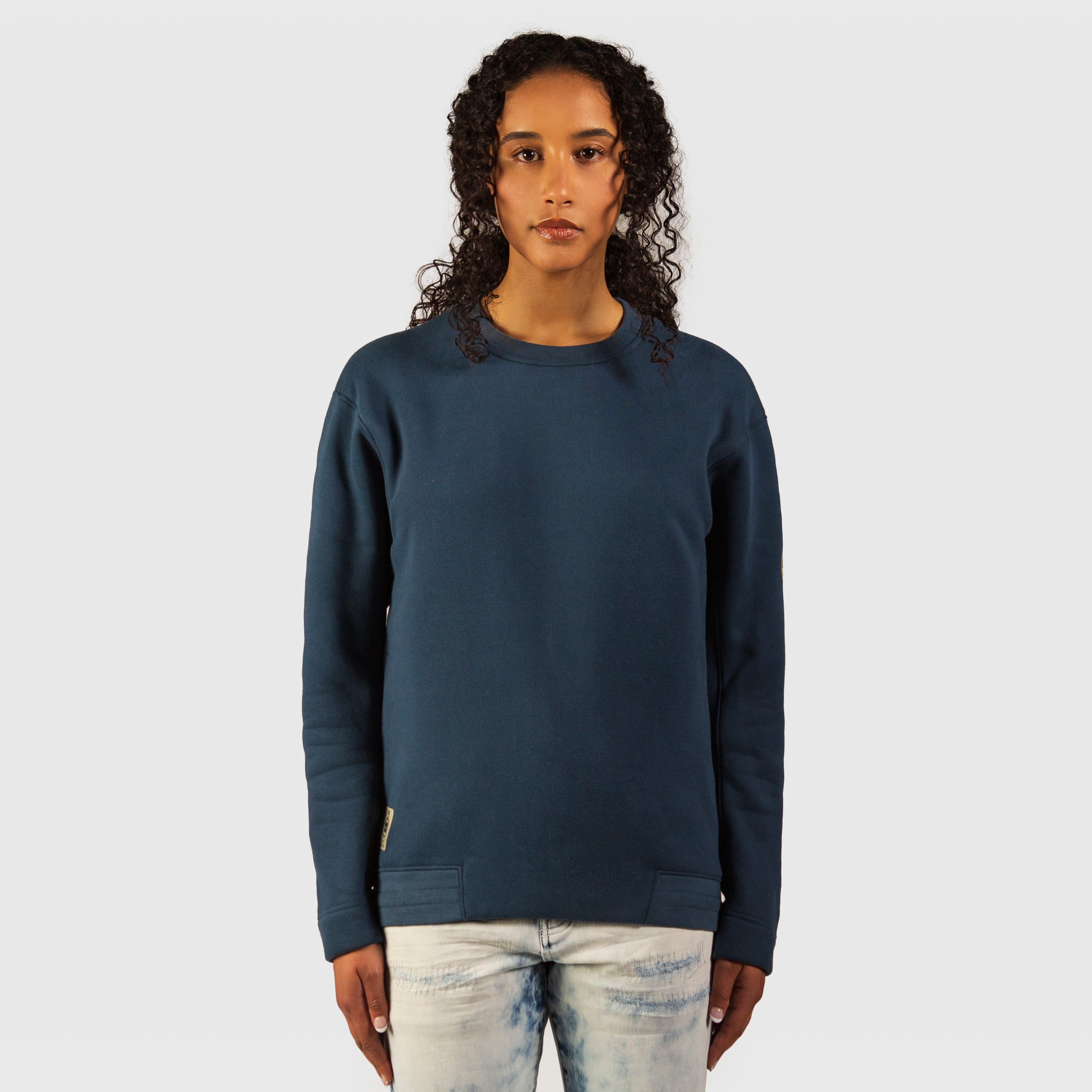 Soph – Fleece Pull-over Crewneck in Ocean