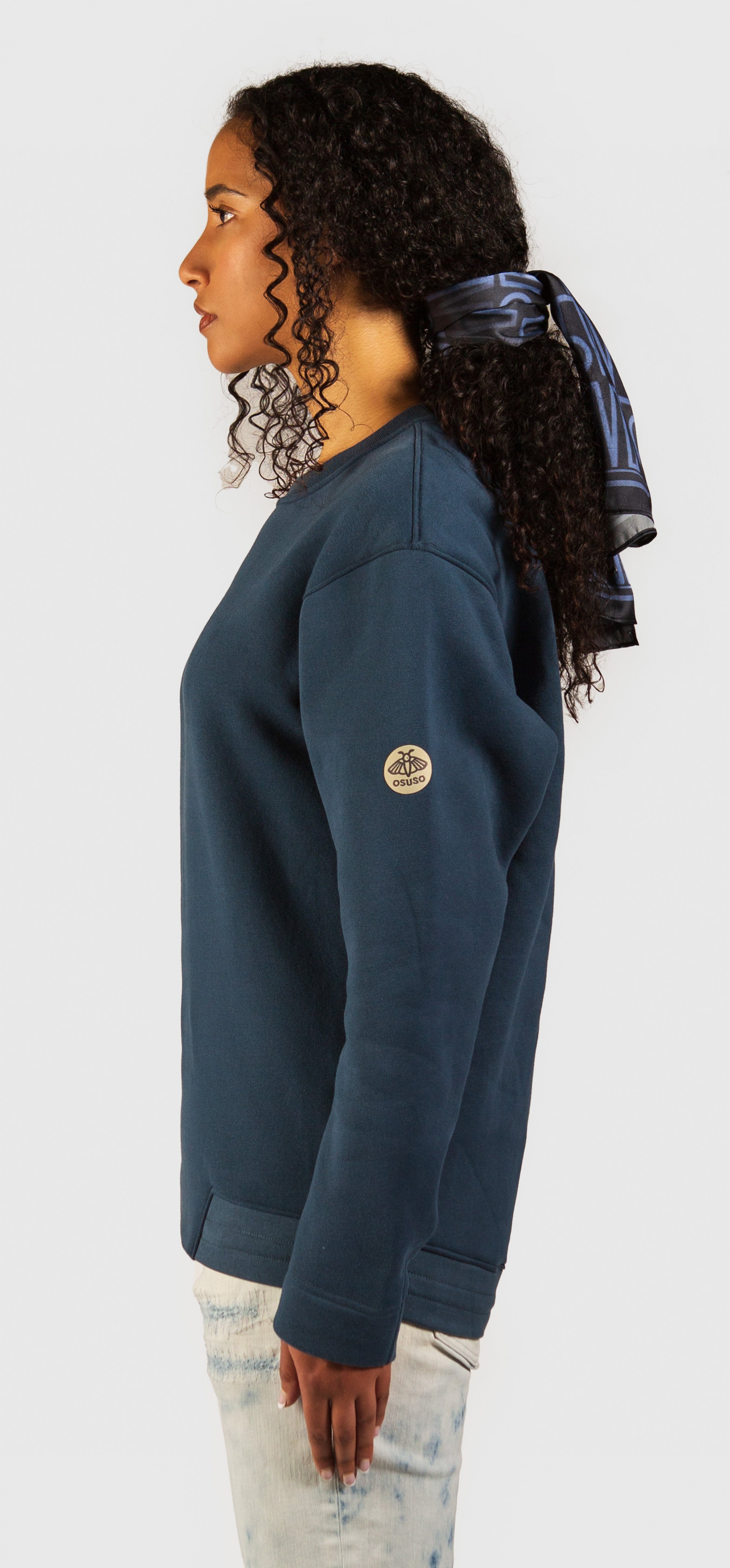 Soph – Fleece Pull-over Crewneck in Ocean