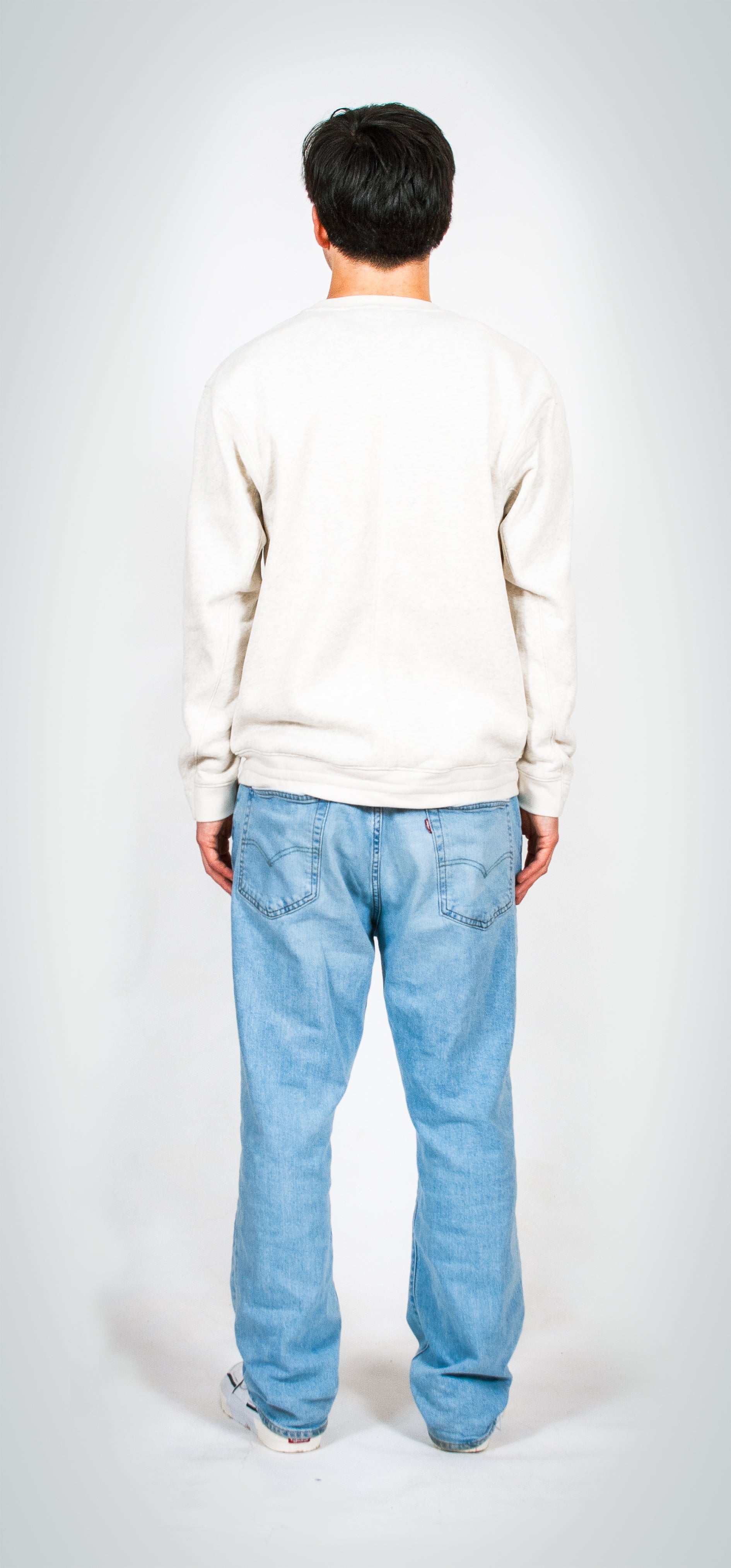 Perth – Fleece Pull-over Crewneck in  Offwhite Heather