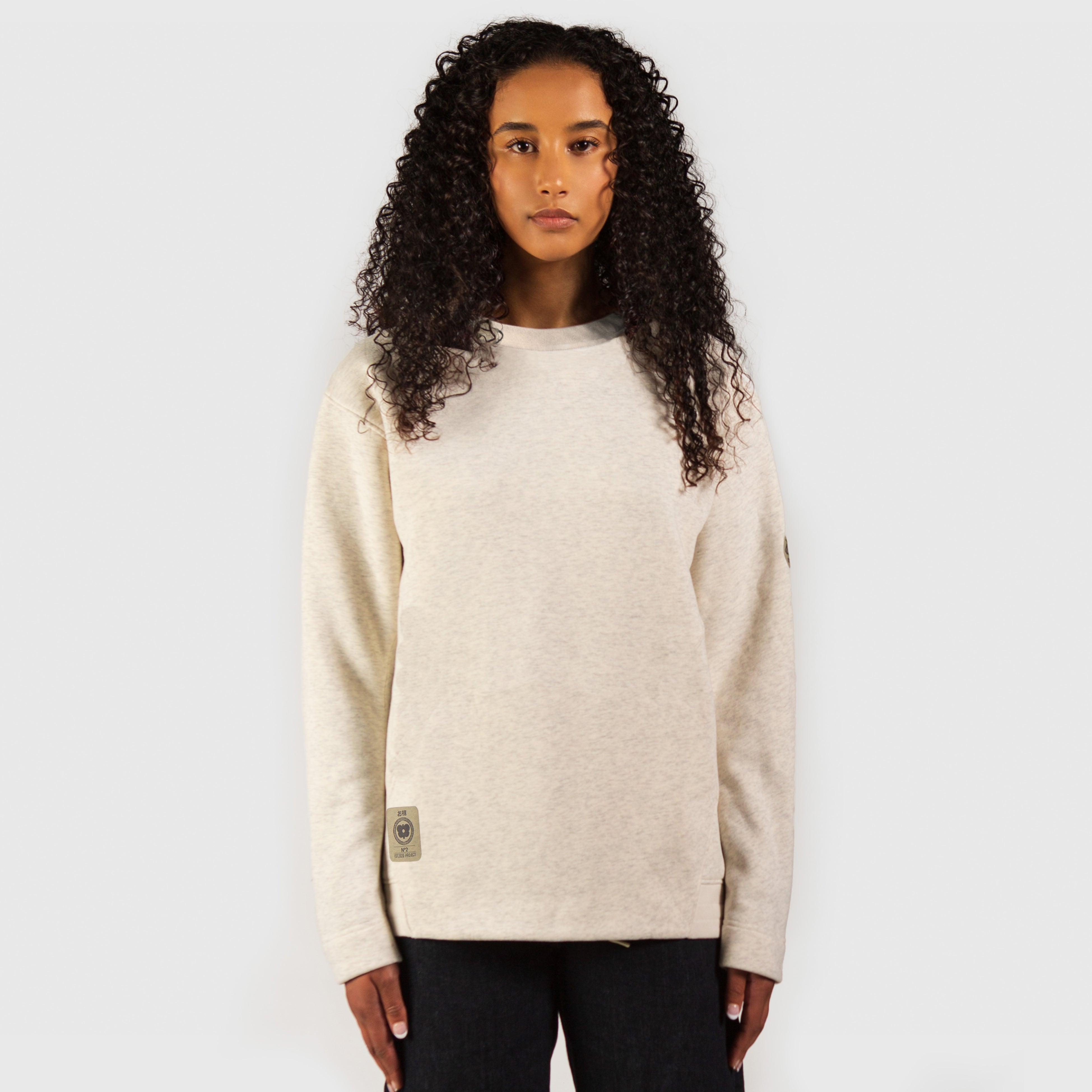 Soph – Fleece Pull-over Crewneck in Offwhite Heather